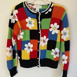 Vintage Colorful Patchwork Sweater